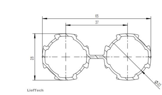6063-T5 Alloy Aluminum Lean Pipe Double Connection Easy assembly