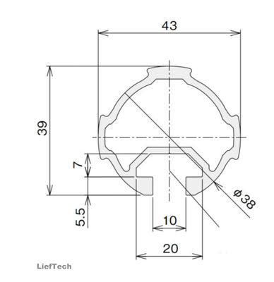 Thickness 1.7mm Anodized Aluminum Tube Pipe With Groove ISO9001