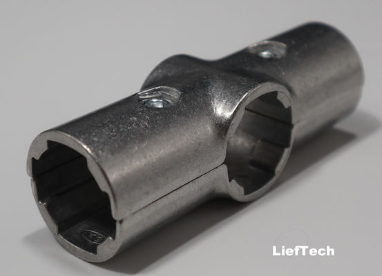 6063 T5 Aluminum Alloy Cross Pipe Joint Easy assembly oxidized surface