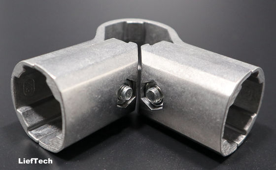 4 Way Aluminium Pipe Connectors standard size 90 Degree Right Angle Joints