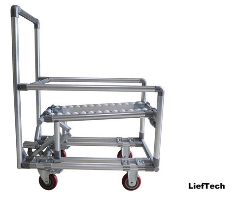 stable capacity Pipe Work Bench Discharge Cart Aluminium Alloy