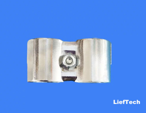 CRS Cold Rolled Steel Double Pipe Connector For 28mm Dia Chrome Pipe