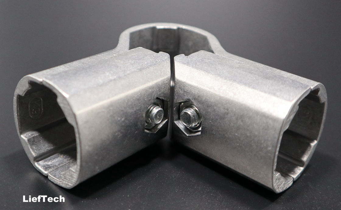 4 Way Aluminium Pipe Connectors standard size 90 Degree Right Angle Joints